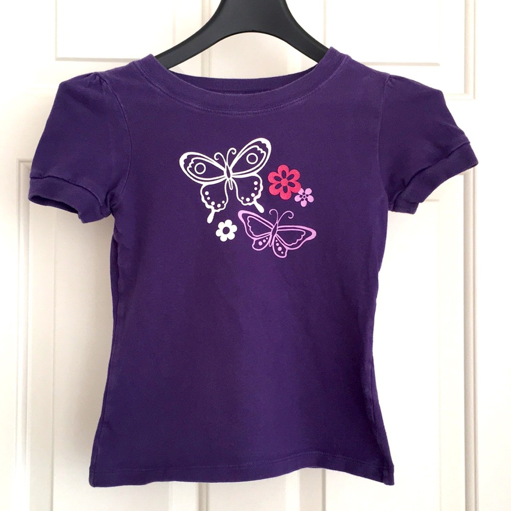 Circo Girls Top S 6/6X Purple Graphic Tee Short Sleeves
